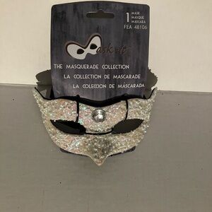 Glitter Masquerade Mask - White